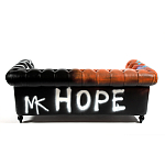 Диван Честерфильд граффити graffiti Orange Sofa натуральная кожа варинант исполнения - 5 | Loft Concept в Рязани