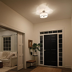 Потолочный светильник с двойным цилиндрическим плафоном из белого стекла и прозрачной органзы Kichler варинант исполнения - 6 | Loft Concept в Рязани