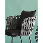 Стул мягкий с декором в виде плетеных лент на спинке и подлокотниках Semicircular Chair Decorated with Ribbons варинант исполнения - 3 | Loft Concept в Рязани