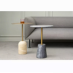 Кофейный столик круглый из мрамора серый Reliable Foundation варинант исполнения - 5 | Loft Concept в Рязани