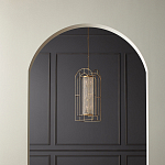 Люстра золотая с внутренним цилиндром из хрустальных бусин Romantic Lantern варинант исполнения - 3 | Loft Concept в Рязани