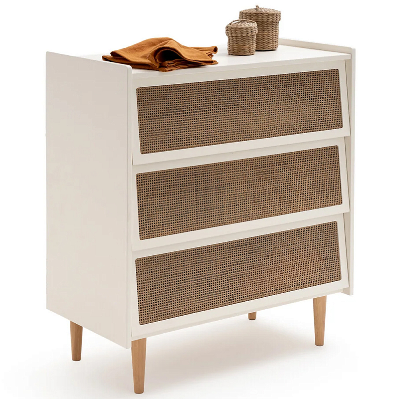 Комод с 3-мя ящиками из ротанга Blais Cream Wicker Furniture Кремовый Коричневый Древесина Комод с 3-мя ящиками из ротанга Blais Cream Wicker Furniture Кремовый Коричневый Древесина в Рязани | Loft Concept