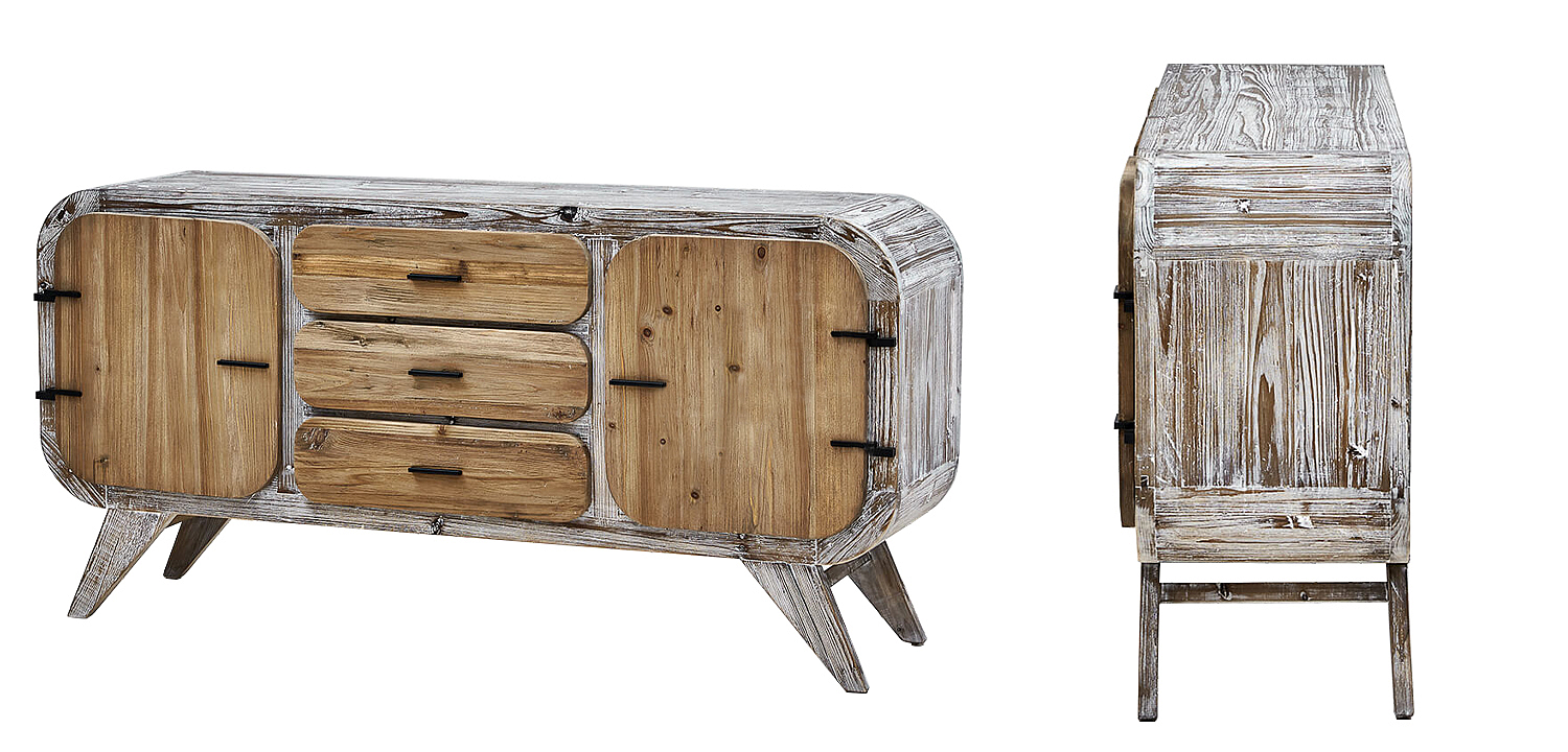 Комод в стиле Лофт Kelowm chest of drawers с 3-мя ящиками и 2-мя дверцами Комод в стиле Лофт Kelowm chest of drawers с 3-мя ящиками и 2-мя дверцами - Loft-Concept в Рязани