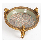 Чаша фарфоровая на бронзовых ножках в виде ангелов Porcelain Angels of Paradise варинант исполнения - 3 | Loft Concept в Рязани