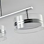 Люстра светодиодная с 4-мя круглыми прозрачными плафонами цилиндрической формы из акрила и стекла с пультом для регулировки света Glass Lamp Chromium варинант исполнения - 2 | Loft Concept в Рязани