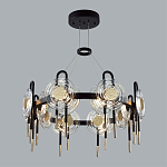 Люстра подвесная круглая черного цвета с круглыми прозрачными плафонами Virelia  варинант исполнения - 3 | Loft Concept в Рязани