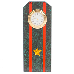 Часы погон ВС подарочные настольные из натурального камня Змеевик Military Clock варинант исполнения - 7 | Loft Concept в Рязани