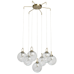 Люстра с 7-ю плафонами из прозрачного стекла в форме шара Orb Cascade  варинант исполнения - 2 | Loft Concept в Рязани