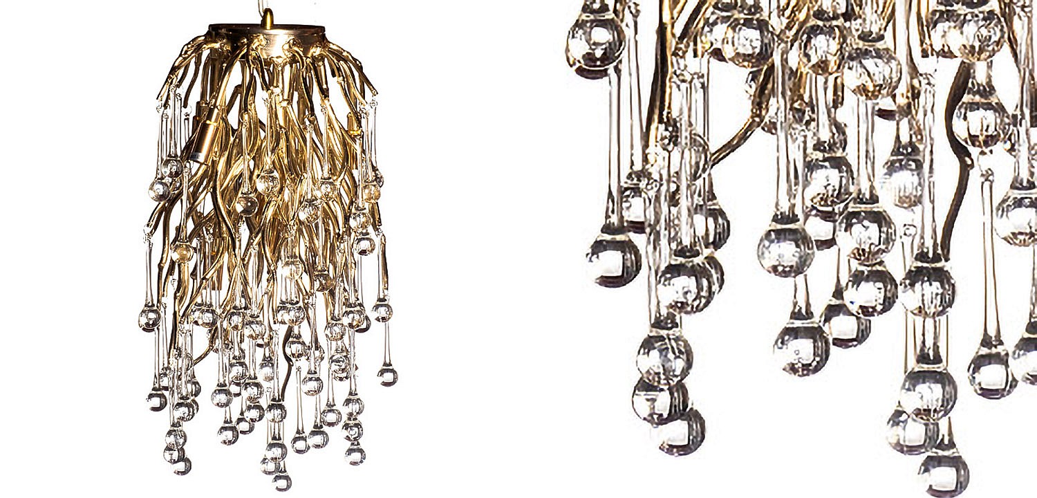 Подвесной светильник Droplet Gold Hanging Lamp Подвесной светильник Droplet Gold Hanging Lamp - Loft-Concept в Рязани