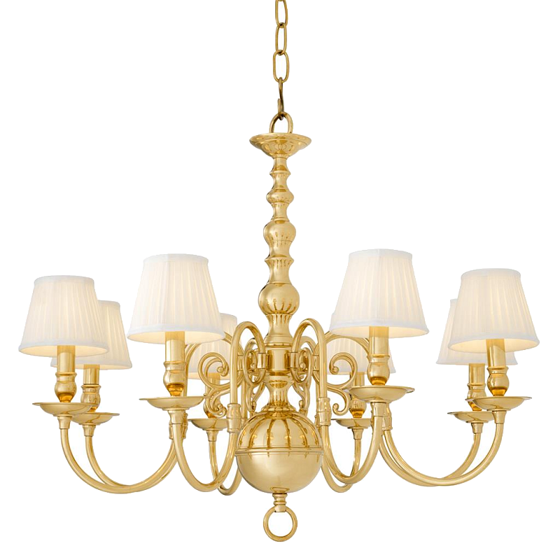 Люстра Eichholtz Chandelier Bourbon Brass Латунь Белый Черный в Рязани | Loft Concept 