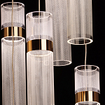 Люстра каскадная с прозрачными цилиндрическими плафонами Jenae Glass Tube Lighting варинант исполнения - 6 | Loft Concept в Рязани