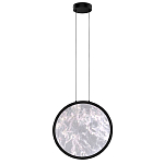 Светодиодный подвесной светильник круглой формы с металлической рамой черного цвета Marble Glow 47 варинант исполнения - 2 | Loft Concept в Рязани
