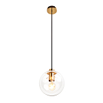Подвесной светильник со стеклянным прозрачным плафоном в форме шара и золотыми металлическим акцентами 20 ClassiCon варинант исполнения - 2 | Loft Concept в Рязани