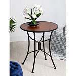 Столик приставной с круглой столешницей на металлическом черном основании Scenical Table варинант исполнения - 2 | Loft Concept в Рязани