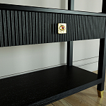 Стеллаж Elsa Dreams Black со стеклянными полками и ящиком варинант исполнения - 5 | Loft Concept в Рязани