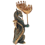 Подсвечник в виде дракона Dragon candlestick Gold Green варинант исполнения - 2 | Loft Concept в Рязани