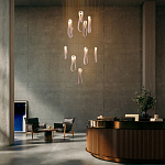 Подвесной светильник белого цвета с изогнутым плафоном Flow Loop варинант исполнения - 8 | Loft Concept в Рязани