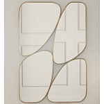 Зеркало в ассиметричной раме золотистого цвета Chaotic варинант исполнения - 2 | Loft Concept в Рязани