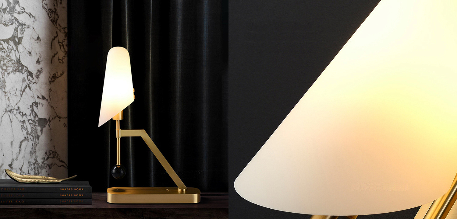 Настольная лампа Gold table lamp with stone Настольная лампа Gold table lamp with stone - Loft-Concept в Рязани