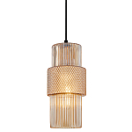 Подвесной светильник со стеклянным рифленым плафоном цилиндрической формы Eliara 13 варинант исполнения - 1 | Loft Concept в Рязани