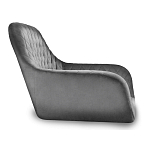 Стул с мягкой серой обивкой из велюра и подъемно-поворотным механизмом на черных колесиках Harper Gray варинант исполнения - 2 | Loft Concept в Рязани