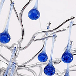 Люстра овальная с синими стеклянными подвесками в форме капель FAIRYTREE Light варинант исполнения - 1 | Loft Concept в Рязани