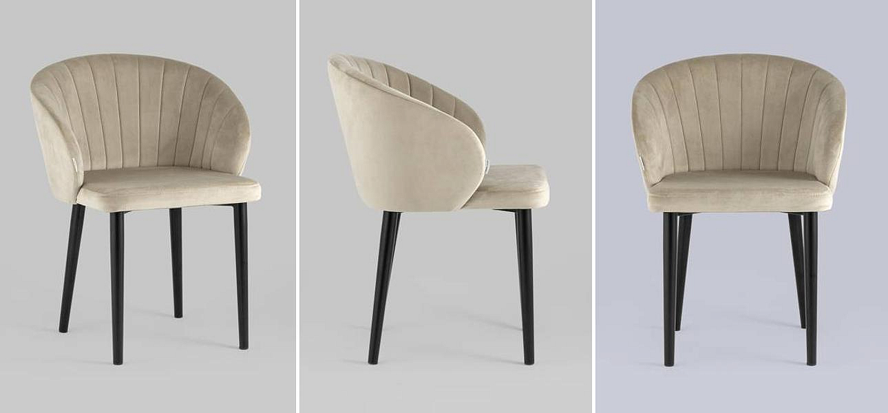 Стул Balsari Chair Кремовый Велюр Стул Balsari Chair Кремовый Велюр - Loft-Concept в Рязани