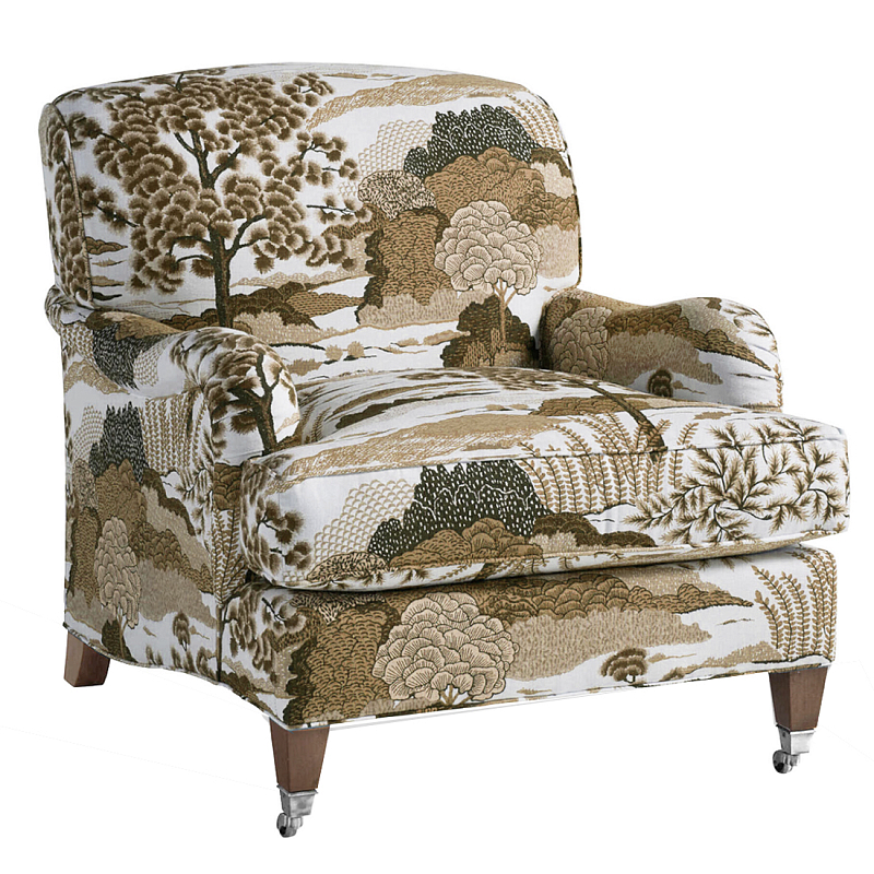 Кресло Trumann Club Chair Beige Landscape бежевый пейзах Бежевый Белый в Рязани | Loft Concept 