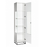 Шкаф-витрина белая с полками и стеклянной дверью Strict Lines варинант исполнения - 2 | Loft Concept в Рязани