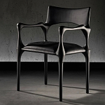 Стул дизайнерский с плетеным сидением Kronos Dining Chair Black варинант исполнения - 3 | Loft Concept в Рязани