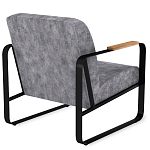 Кресло серый велюр с жесткими подлокотниками на полозьях Ashton варинант исполнения - 3 | Loft Concept в Рязани