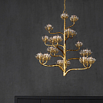 Люстра золотая в виде растения Golden Flower Glade варинант исполнения - 6 | Loft Concept в Рязани