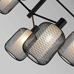 Люстра потолочная с абажурами из металлической сетки Loft Grid Pendant Gold варинант исполнения - 6 | Loft Concept в Рязани