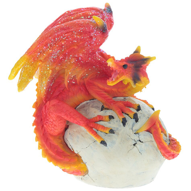 Декоративная статуэтка Дракон Red Yellow Dragon Statuette Красный Желтый Бежевый Мульти в Рязани | Loft Concept 