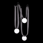 Подвесной светильник с серыми кожаными ремнями и белыми стеклянными плафонами в виде шаров Flos Wireline Lighting варинант исполнения - 2 | Loft Concept в Рязани