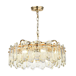 Люстра подвесная круглая с хрустальными овальными подвесками Harmonica варинант исполнения - 2 | Loft Concept в Рязани