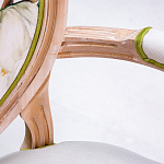 Стул с подлокотниками золотистый из бука с изображением птиц и цветов Blooming Red Birds варинант исполнения - 2 | Loft Concept в Рязани