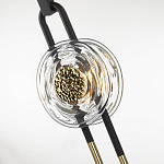 Подвесной светильник с черным основанием и золотистым декором Bruno варинант исполнения - 3 | Loft Concept в Рязани