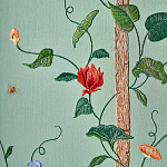 Обои с вышивкой ручной работы Floral Lattice Original colourway on wool sateen варинант исполнения - 2 | Loft Concept в Рязани