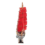 Декоративная модель деревянного парусника с красными парусами в подарочной упаковке With The low варинант исполнения - 2 | Loft Concept в Рязани