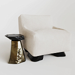 Кресло Cannes с мягкой обивкой букле молочного цвета  варинант исполнения - 2 | Loft Concept в Рязани