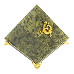 Шкатулка пирамида из натурального камня змеевик Stone Casket варинант исполнения - 1 | Loft Concept в Рязани