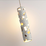 Подвесной светильник с цилиндрическим белым бетонным плафоном Terrazzo Light варинант исполнения - 5 | Loft Concept в Рязани