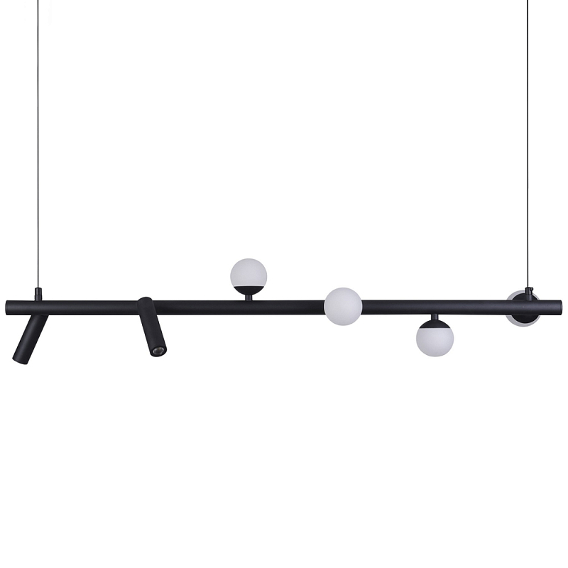 Линейный светодиодный светильник Callisto Linear Hanging Lamp Черный Белый Линейный светодиодный светильник Callisto Linear Hanging Lamp Черный Белый в Рязани | Loft Concept