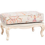 Мягкая банкетка из массива бука серая с растительным орнаментом Raffael Grey Floral Banquette варинант исполнения - 1 | Loft Concept в Рязани