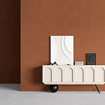 Дизайнерский комод с фактурным фасадом и чёрной ножкой в форме шара Samanta варинант исполнения - 2 | Loft Concept в Рязани