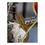 Ваза из фарфора черная с цветочной росписью и бронзовой стрекозой Spring Garden варинант исполнения - 6 | Loft Concept в Рязани