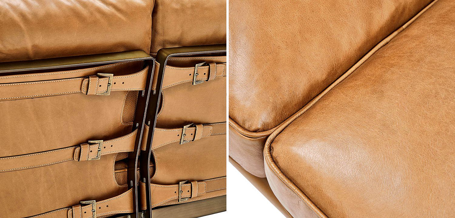 Диван кожаный Didier Beige Leather Sofa Диван кожаный Didier Beige Leather Sofa - Loft-Concept в Рязани