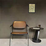 Дизайнерский журнальный столик чёрный с круглой столешницей Arycy варинант исполнения - 6 | Loft Concept в Рязани