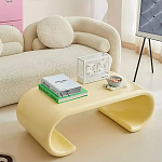 Дизайнерский журнальный стол жёлтый округлой формы Bonyn варинант исполнения - 1 | Loft Concept в Рязани